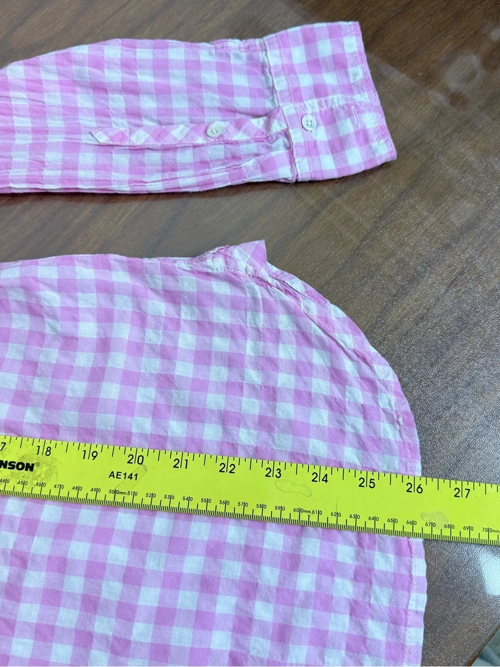 J. Crew Pink Gingham Button-Down Shirt 10